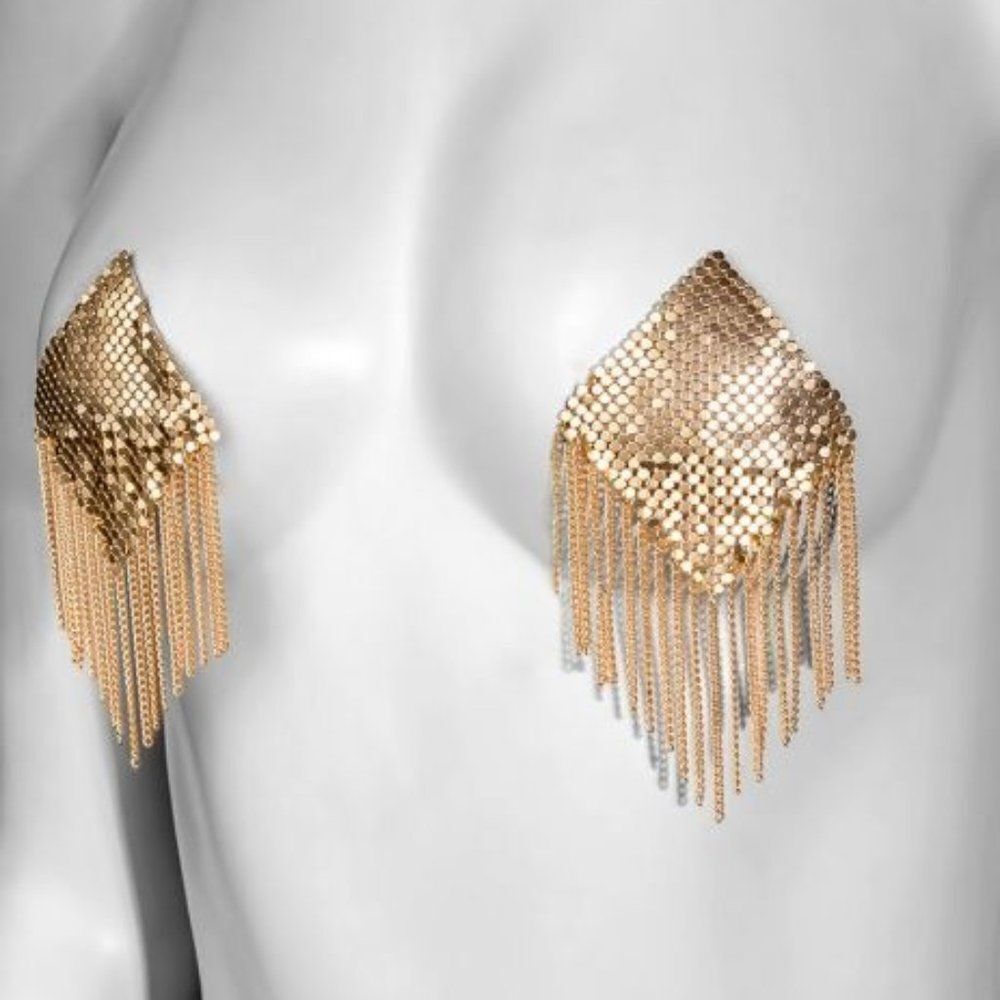 NWT Titsy Gold Chainmaile Pasties with Chains